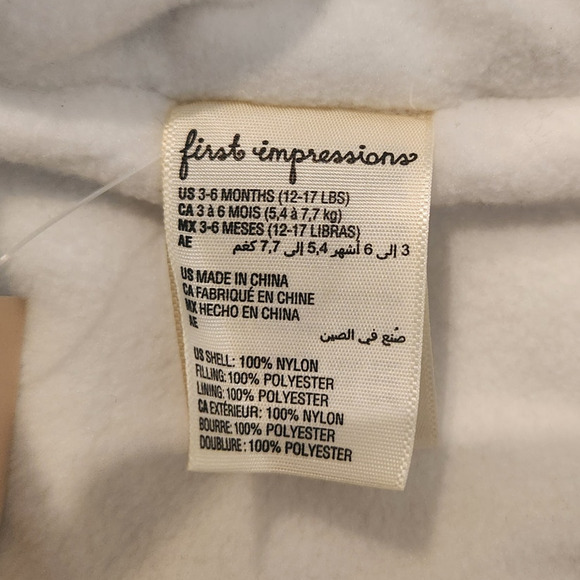 NWT First Impressions Baby Boy Hooded Fleece Lined Jacket Coat 6-9 Months - Picture 5 of 6
